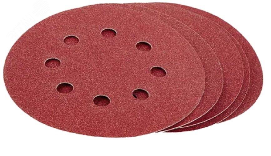 Изображение товара Круг шлифовальный перфорированный 125 мм зерно 2000 8 отверстий РОСОМАХА 5 шт