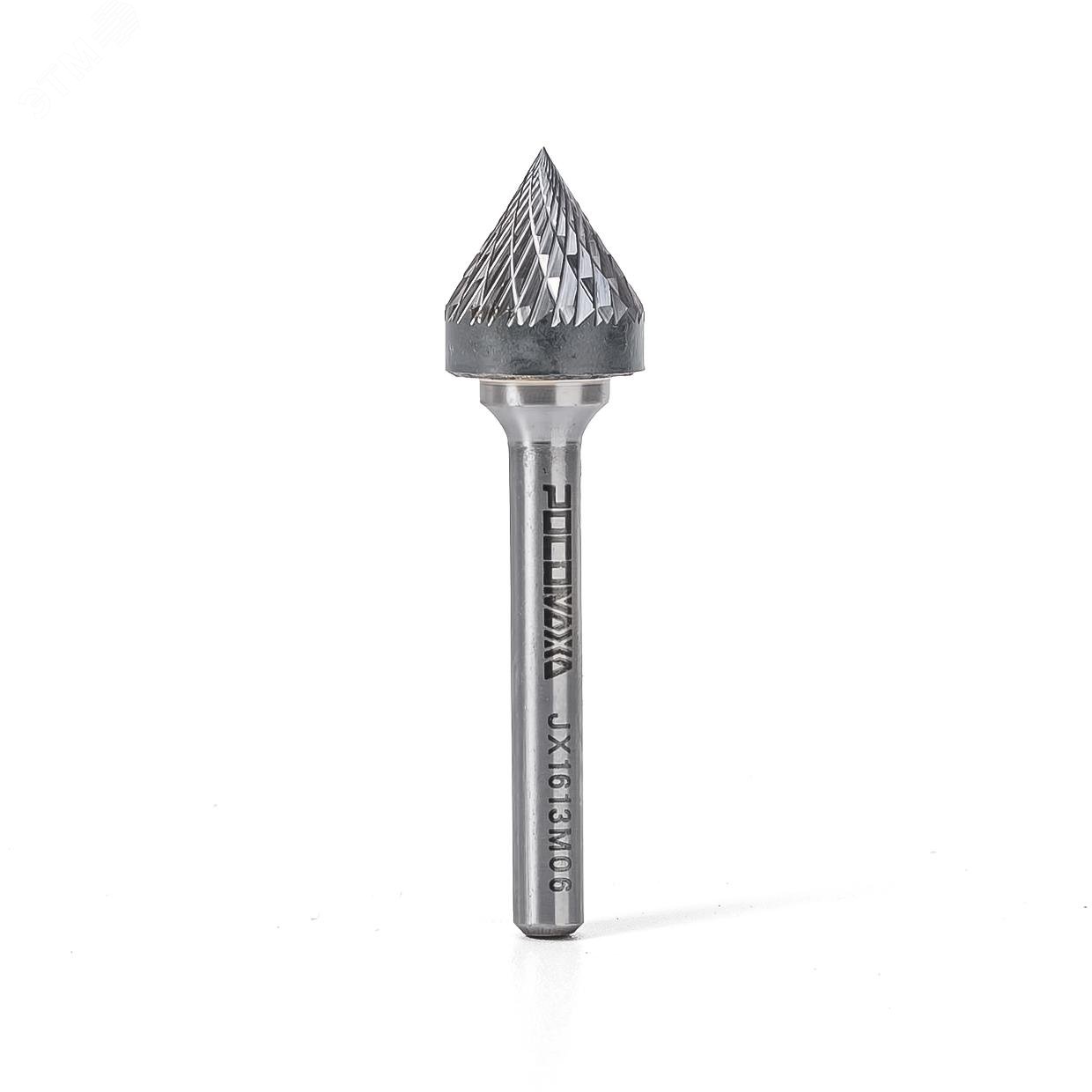 Изображение товара Борфреза твердосплавная коническая с углом 60 градусов d6хD16хl36хL65, тип J (шт)