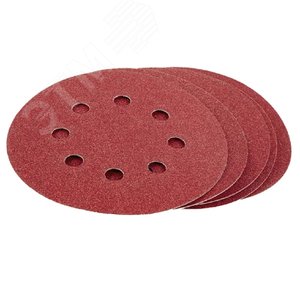 Изображение товара Круг шлифовальный, перфорированный 8 отверстий под липучку 125 мм зерно 240 5 шт уп. (уп)