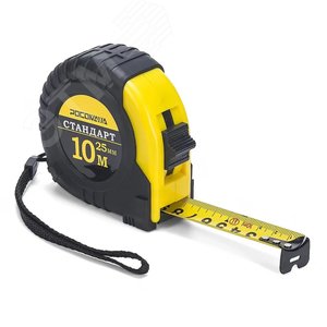 Изображение товара Рулетка в обрезиненном корпусе СТАНДАРТ 10,0 м, 25 мм (шт)