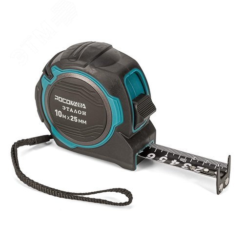 Изображение товара Рулетка в обрезиненом корпусе ЭТАЛОН с двухсторонней ч/б устойчивой лентой и магнитом 10,0 м, 25 мм (шт)