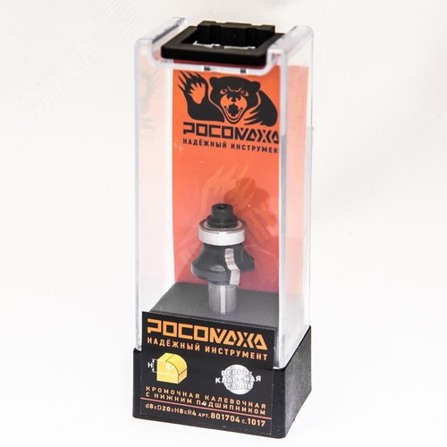 Изображение товара Фреза кромочная калевочная с нижним подшипником d8*D20*H8*R4,серия 1017 (шт)