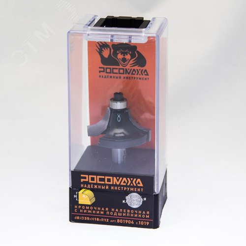 Изображение товара Фреза кромочная калевочная с нижним подшипником d8*D35*H18*R12,серия 1019 (шт)