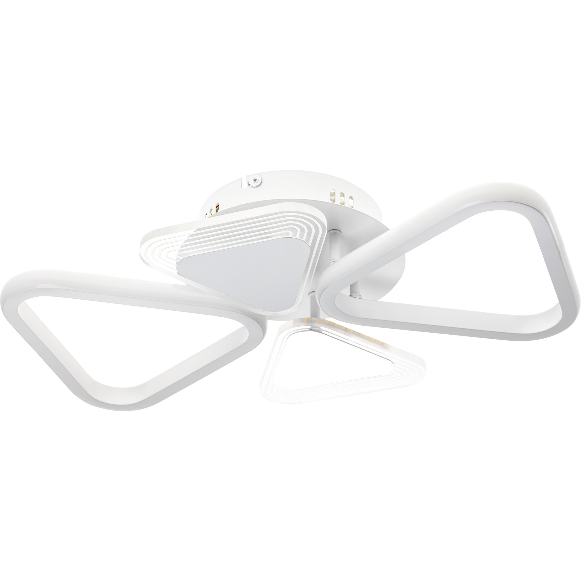 Люстра потолочная светодиодная диммируемая, NUVOLA, с ДУ, 3 режима, 500х335х100мм, 72Вт, 2700К/4200К/6400К, 22м, белый