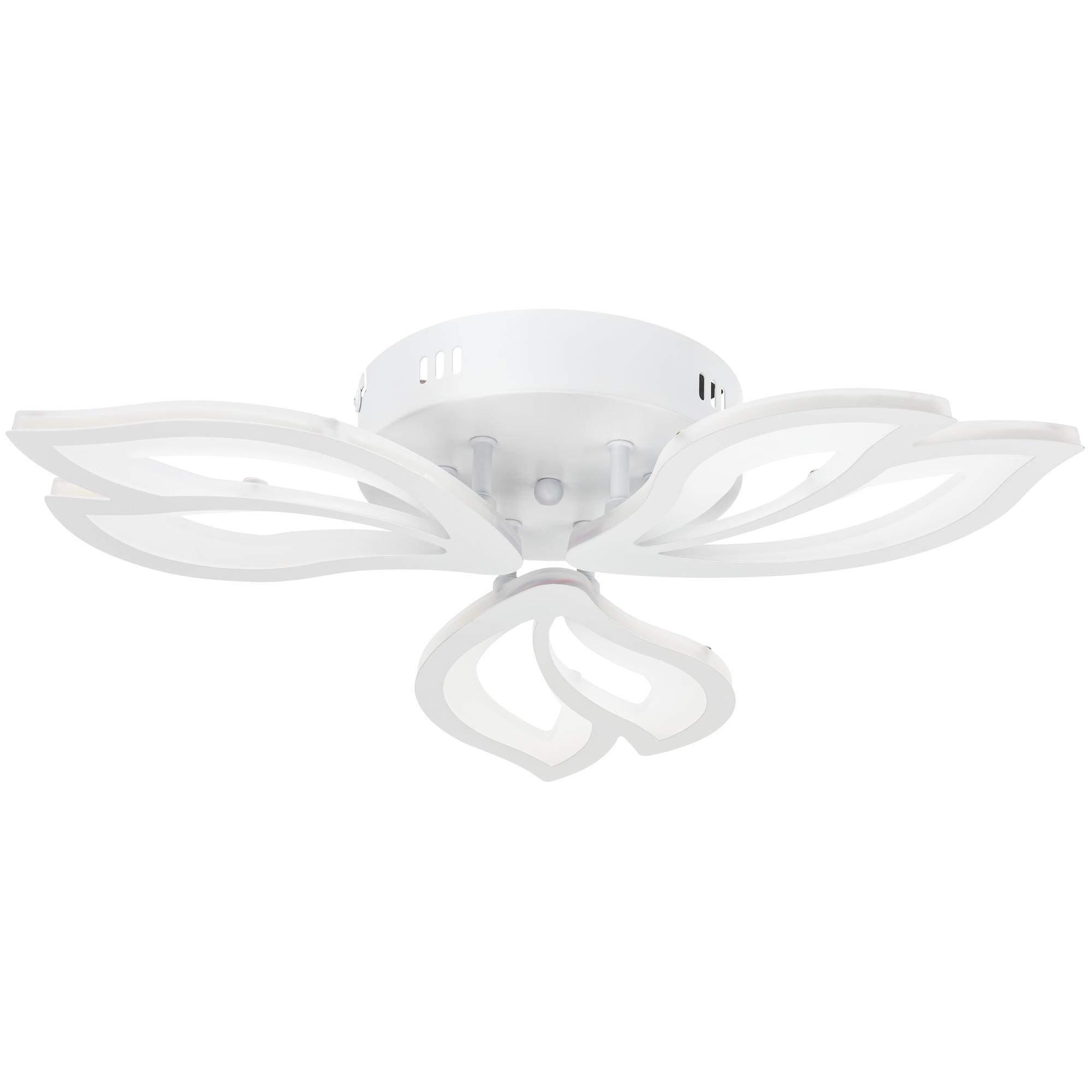 Люстра потолочная светодиодная диммируемая, LEGAN E, 3 режима, 500х475х85 мм, 48 Вт, 2700 K / 4200 K / 6400 K, 22 м, белый