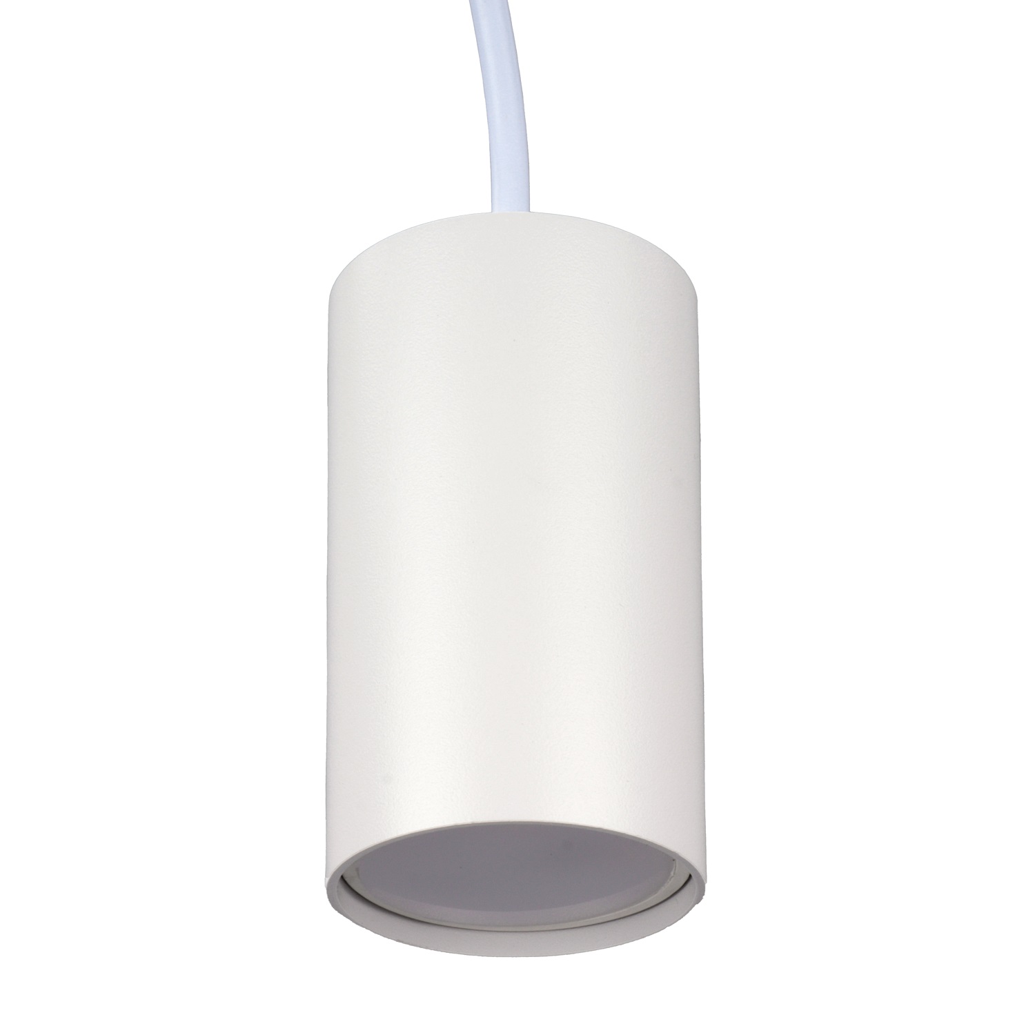 Светильник подвесной, ARTON, цилиндр, провод 1м, 55х55х100мм, GU10, алюминий, белый