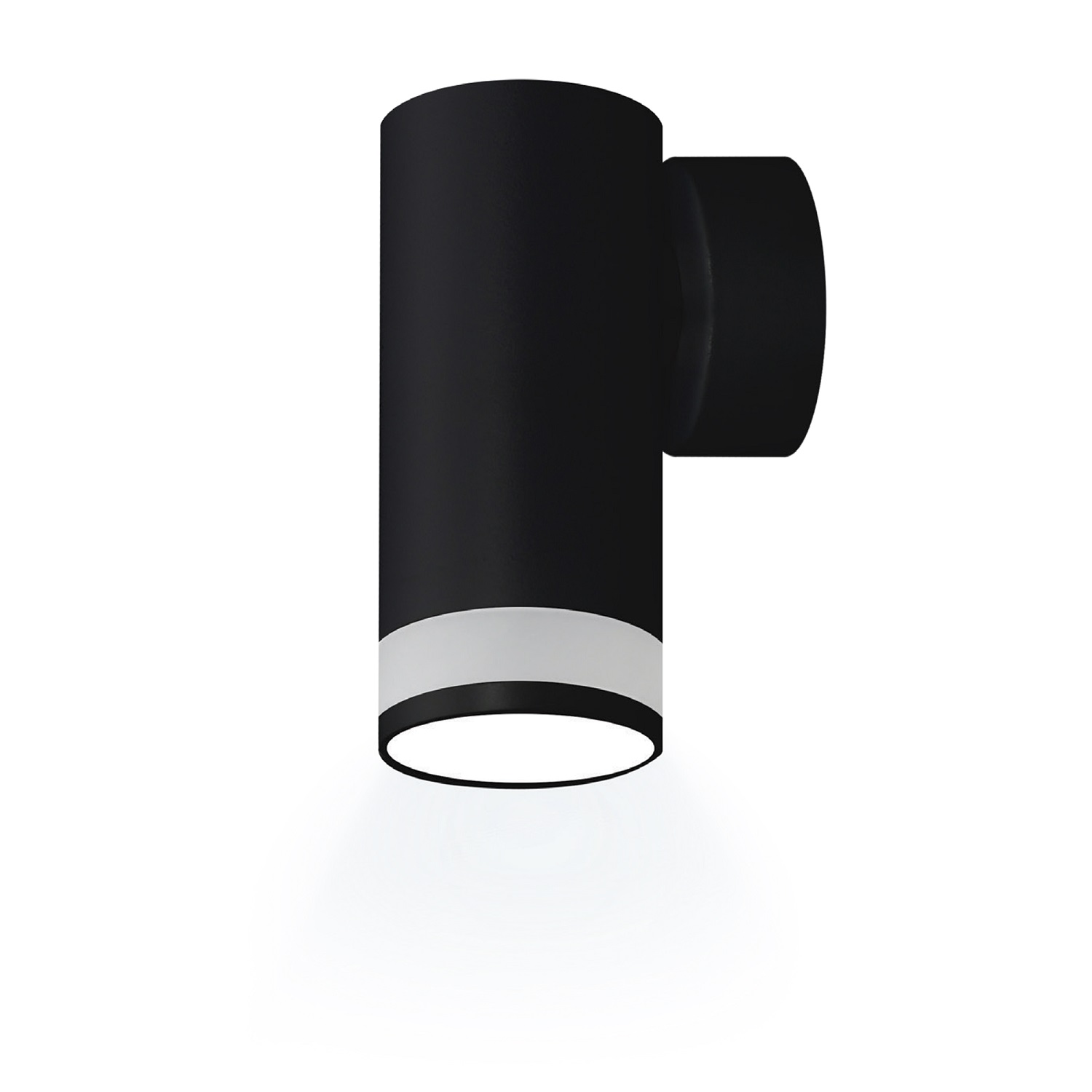 Светильник накладной, ARTON, цилиндр, 55x85x110мм, GU10, алюминий/стекло, черный