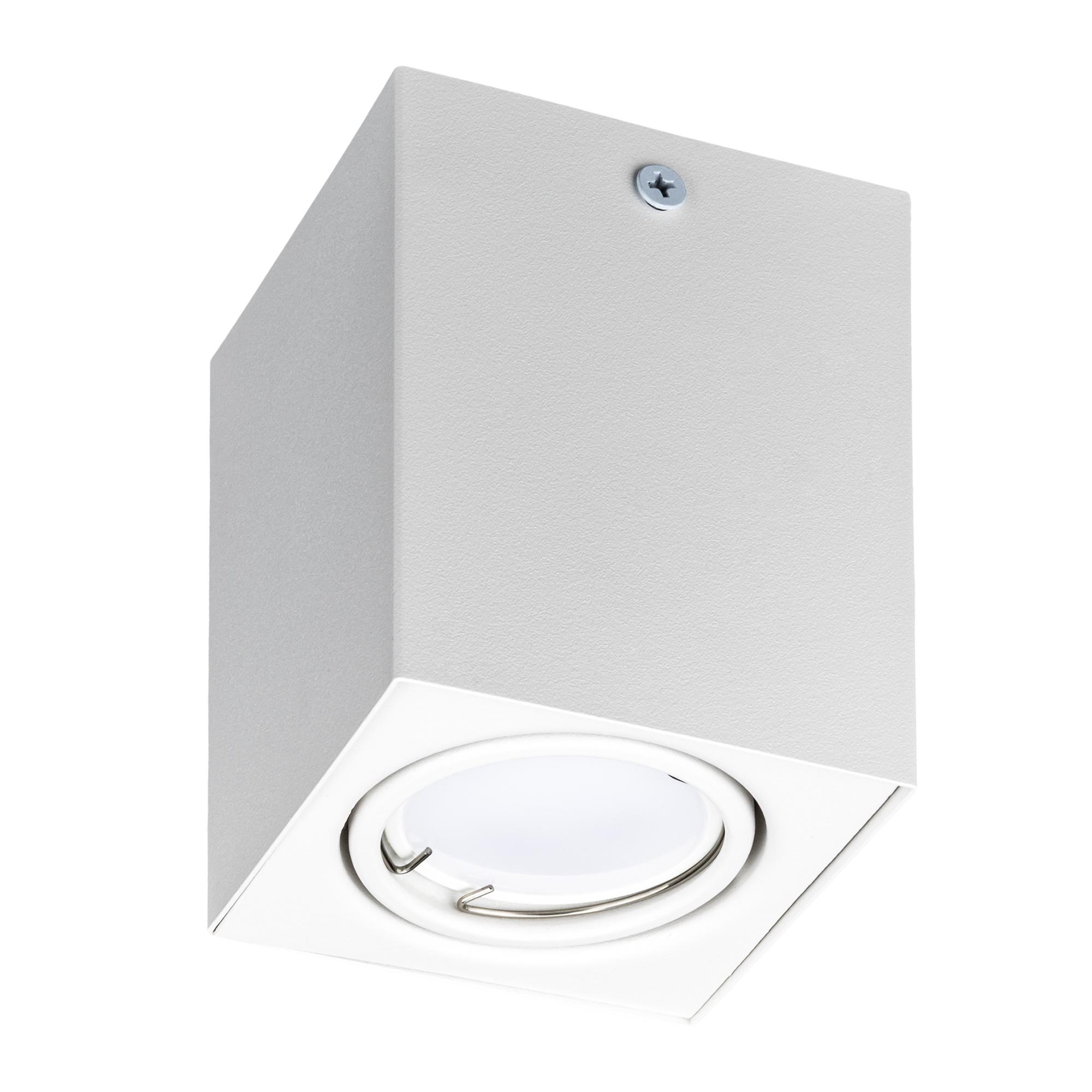 Светильник накладной, ARTON, квадрат, 80х80х100мм, GU10, алюминий, белый