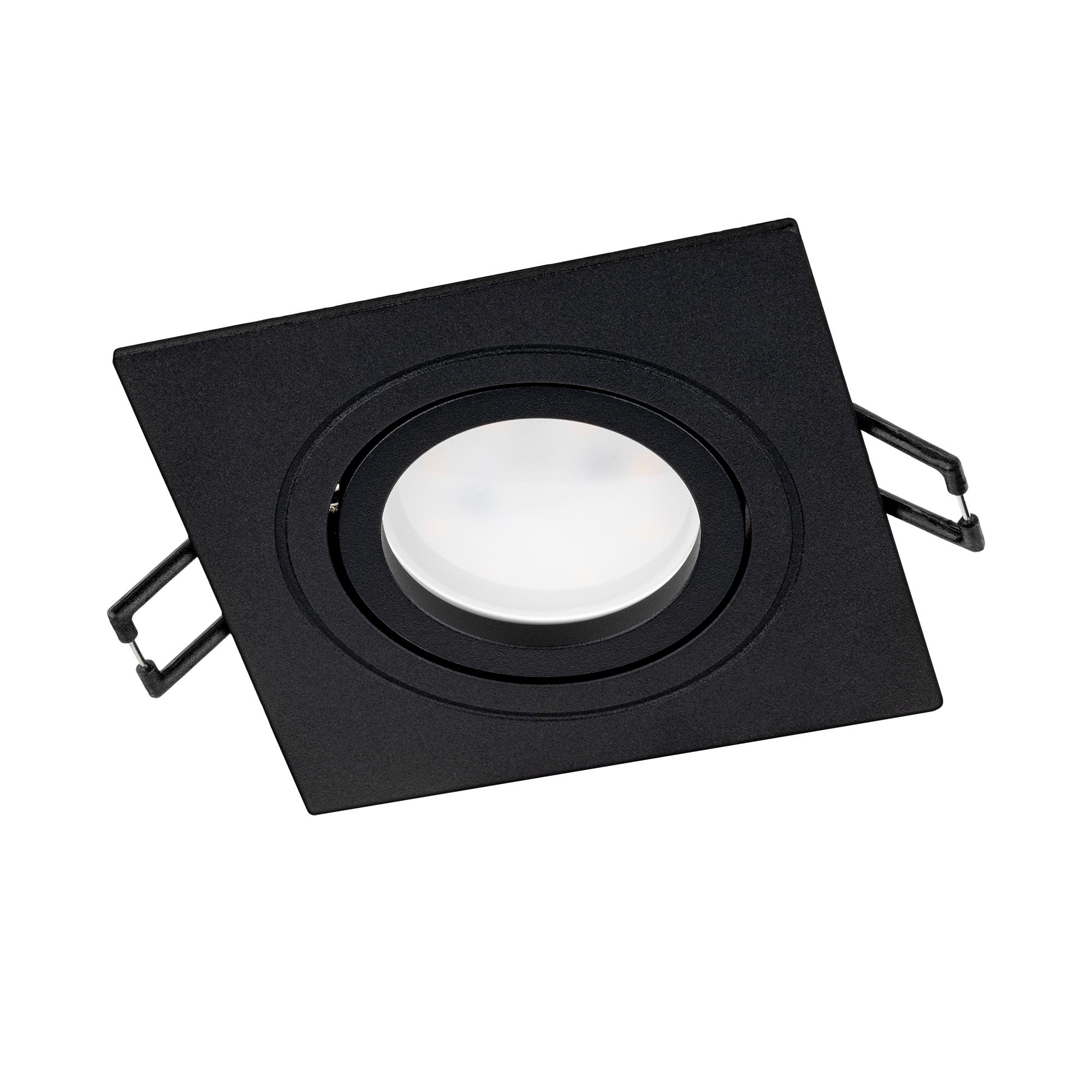 Светильник встраиваемый, ARTIN, квадрат, 94х94х25мм, монтажное отверстие 75х75мм, GU5.3, алюминий, черный