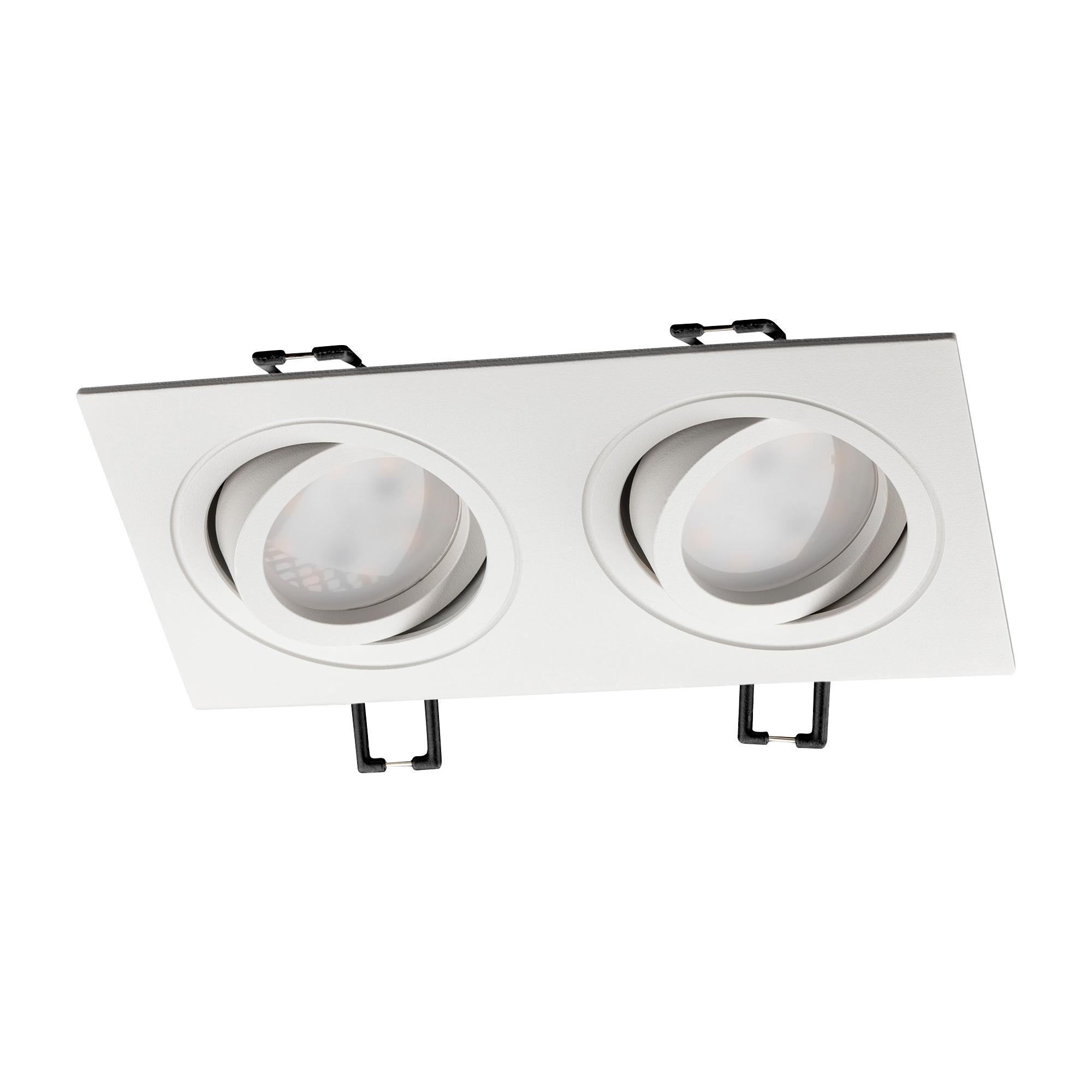 Светильник встраиваемый, ARTIN, прямоугольник, 175х94х25мм, монтажное отверстие 75х150мм, 2хGU5.3, алюминий, белый