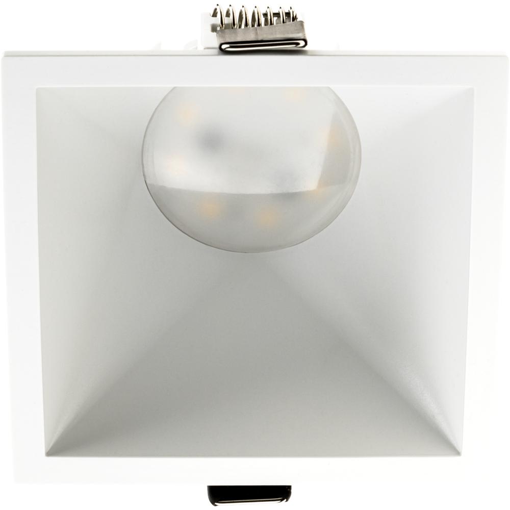 Светильник встраиваемый, ARTIN, скрытая лампа, квадрат, 94х94х52мм, монтажное отверстие 85х85мм, GU5.3, поликарбонат, белый, 51437 4, Ritter