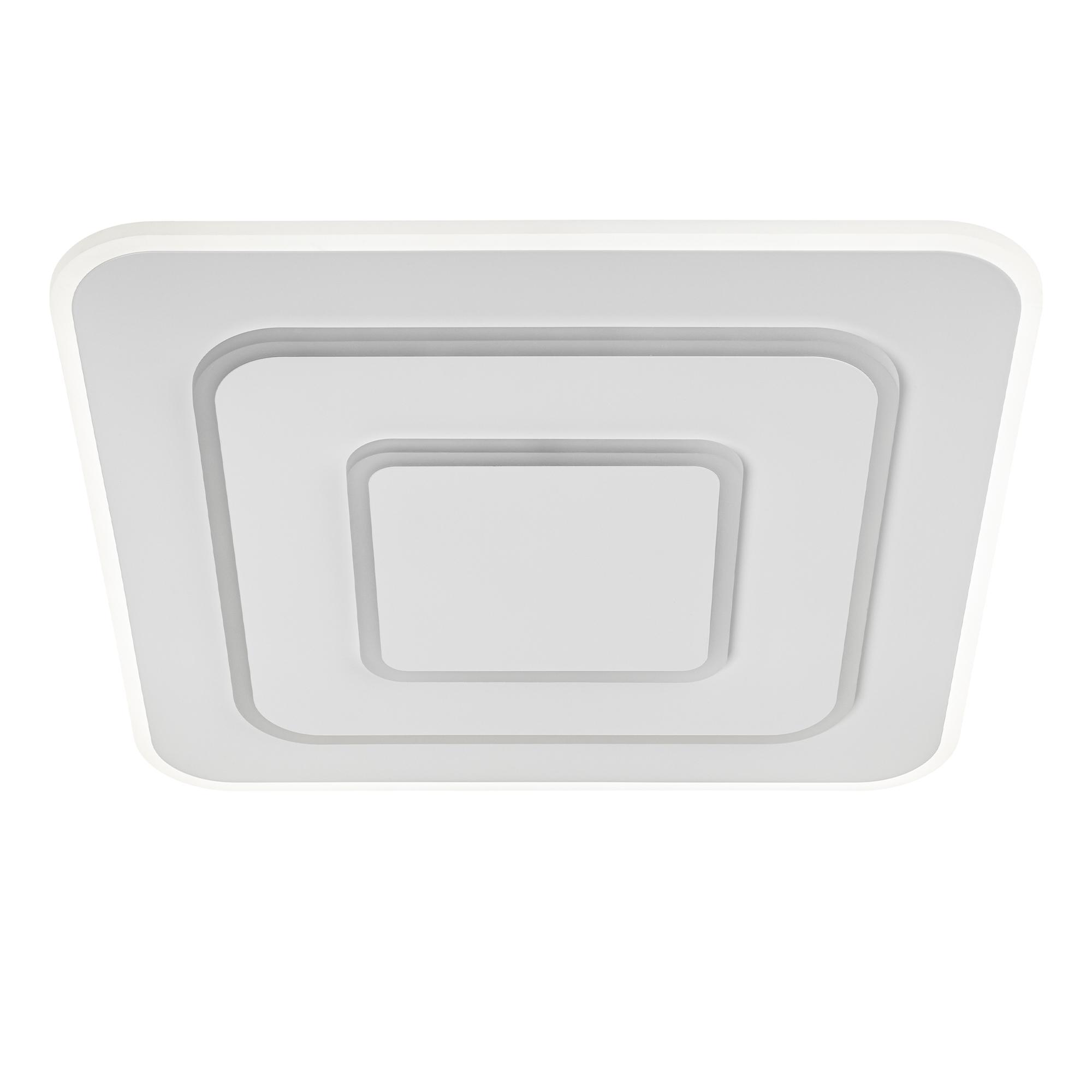 Люстра потолочная светодиодная диммируемая, GALASSIA, с ДУ, 3 режима, 470х470х55мм, 94Вт, 2700K+6400K/4200K/6400K+2700К, 43м, белый