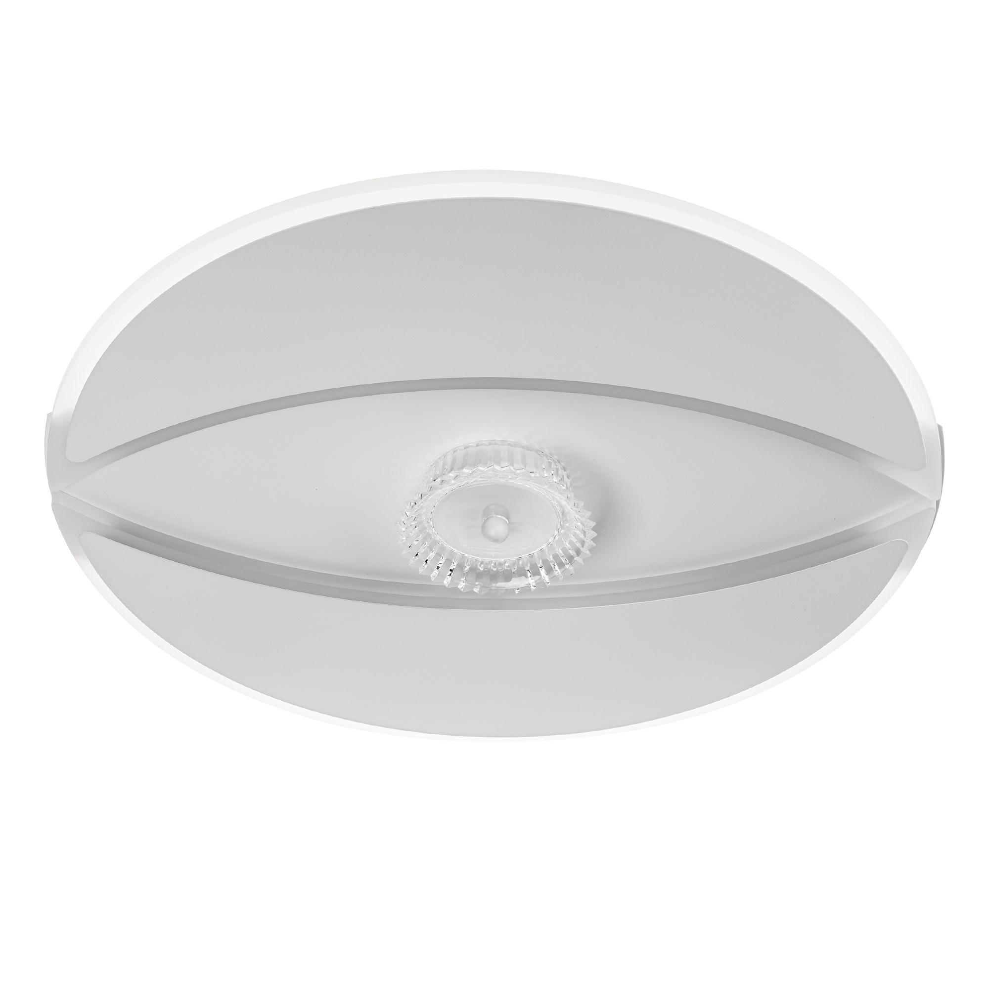 Люстра потолочная светодиодная диммируемая, GALASSIA, с ДУ, 3 режима, 480х480х70мм, 70Вт, 2700K+6400K/4200K/6400K+2700K, 25м кв, белый