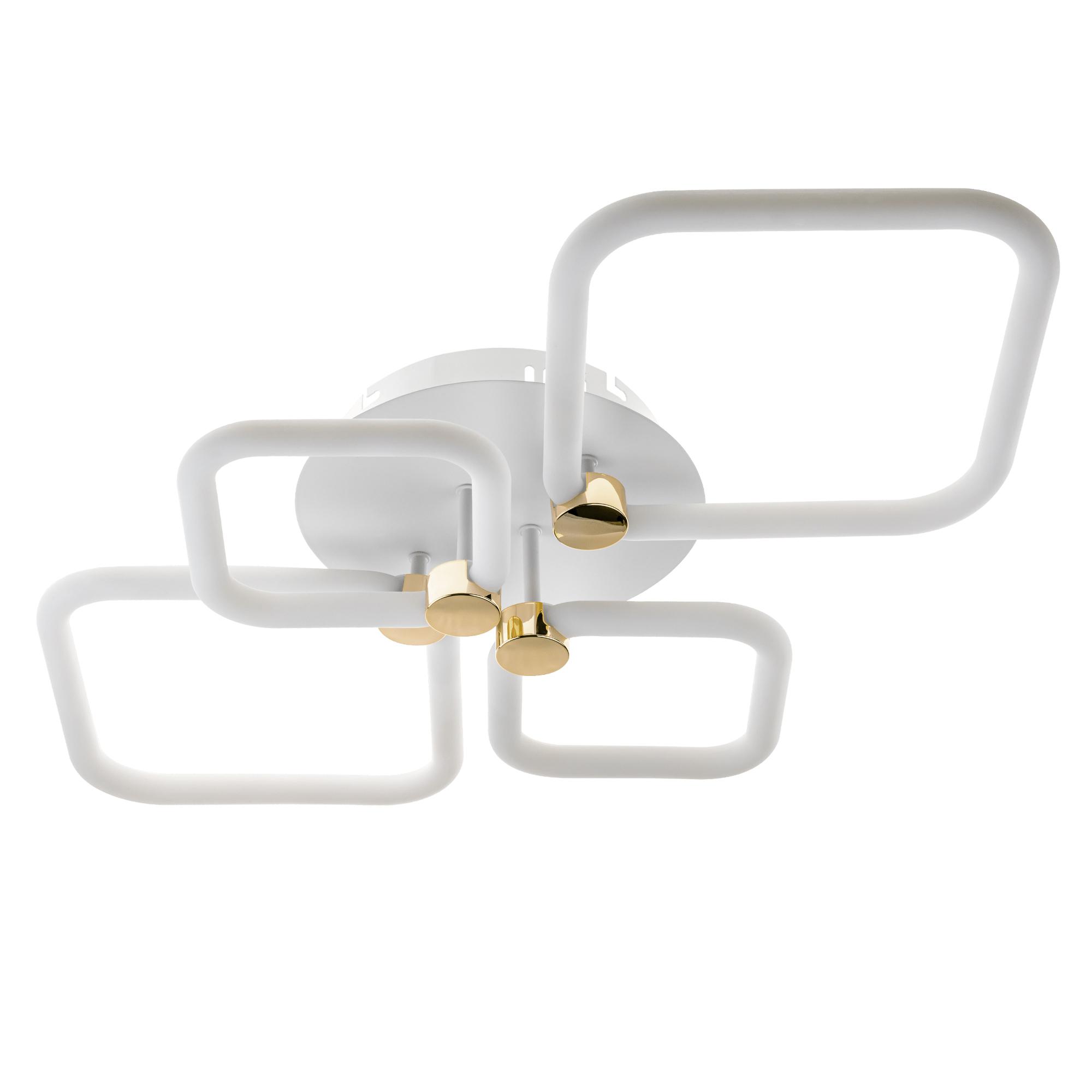 Люстра потолочная светодиодная диммируемая, OTTIMO, Алиса, с ДУ, 3 режима, 720х425х130мм, 102Вт, 2700K+6400K/4200K/6400K+2700K, 46м, белый/золото