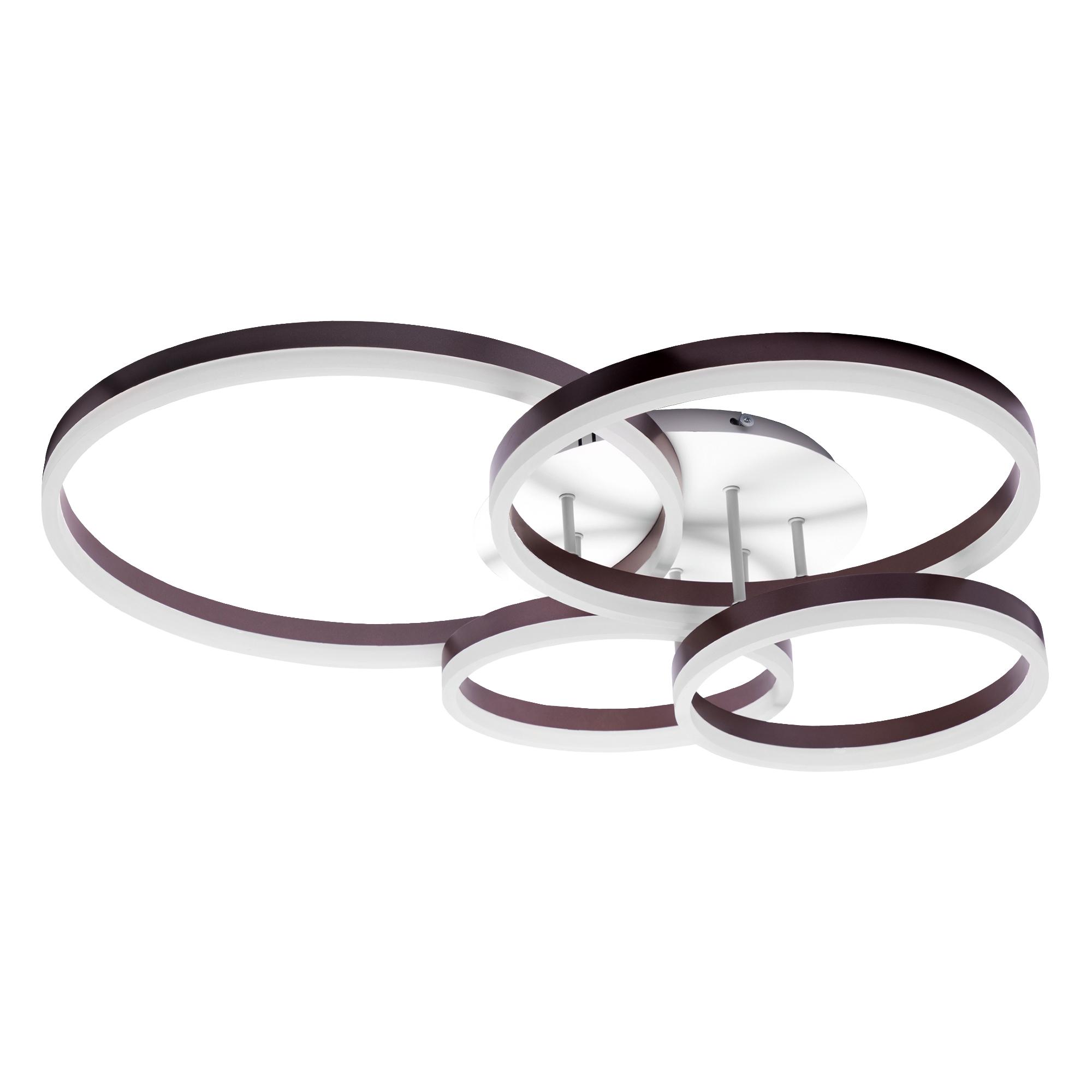 Люстра потолочная светодиодная диммируемая, ECLIPSE, с ДУ, 3 режима, 800х500х180мм, 124Вт, 2700К+6400К/4200К/6400К+2700К, 31м, белый/коричневый