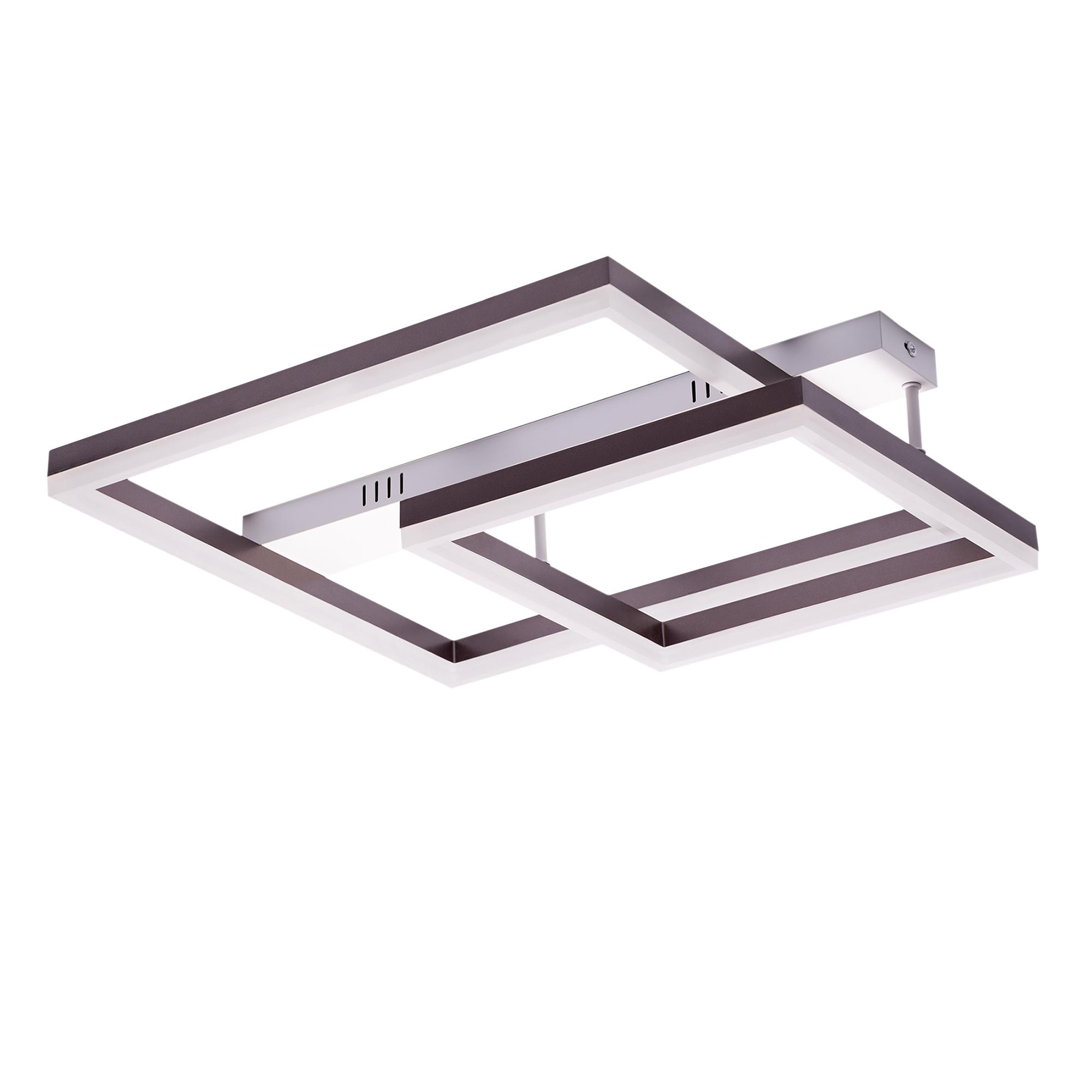 Люстра потолочная светодиодная диммируемая, ECLIPSE, с ДУ, 3 режима, 585х500х130мм, 88Вт, 2700К+6400К/4200К/6400К+2700К, 31м, белый/коричневый