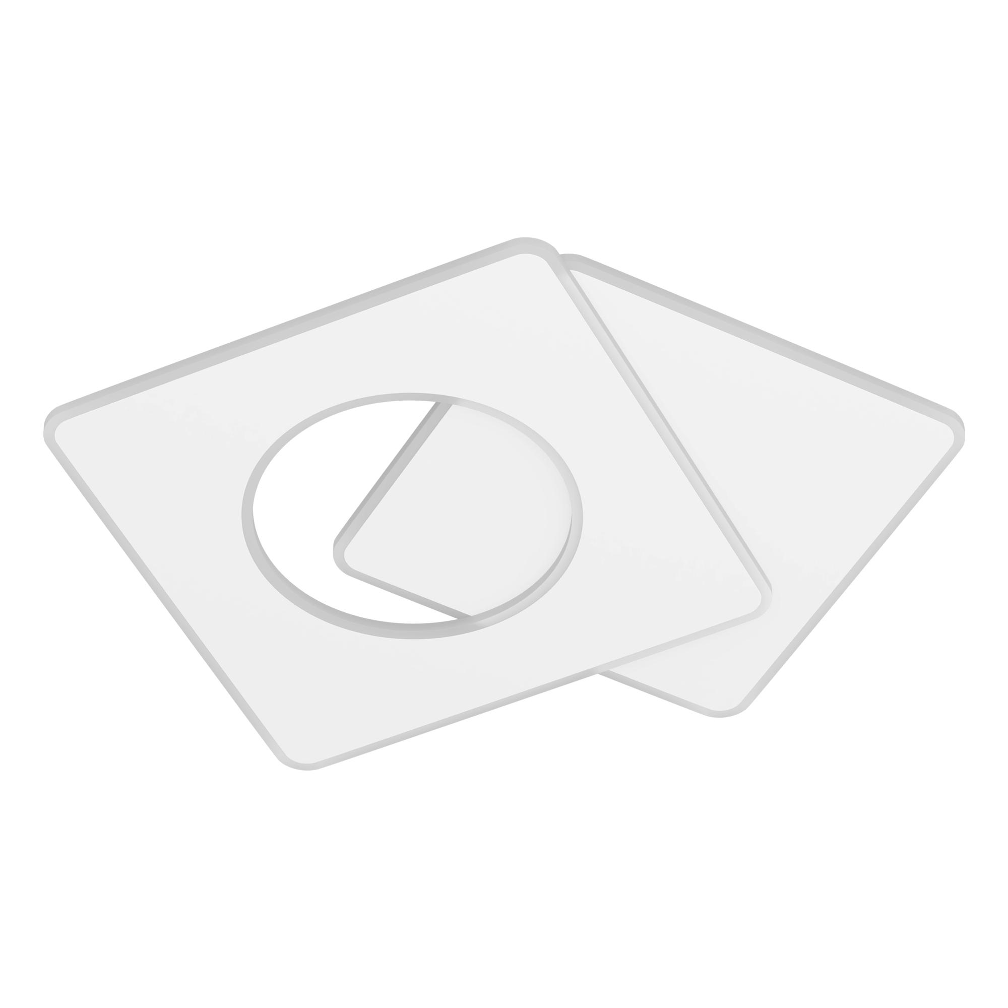 Люстра потолочная светодиодная диммируемая, BREZZO, с ДУ, 3 режима, 755x600x50мм, 100Вт, 2700+6400K/4200K/6400+2700K, 35м, белый