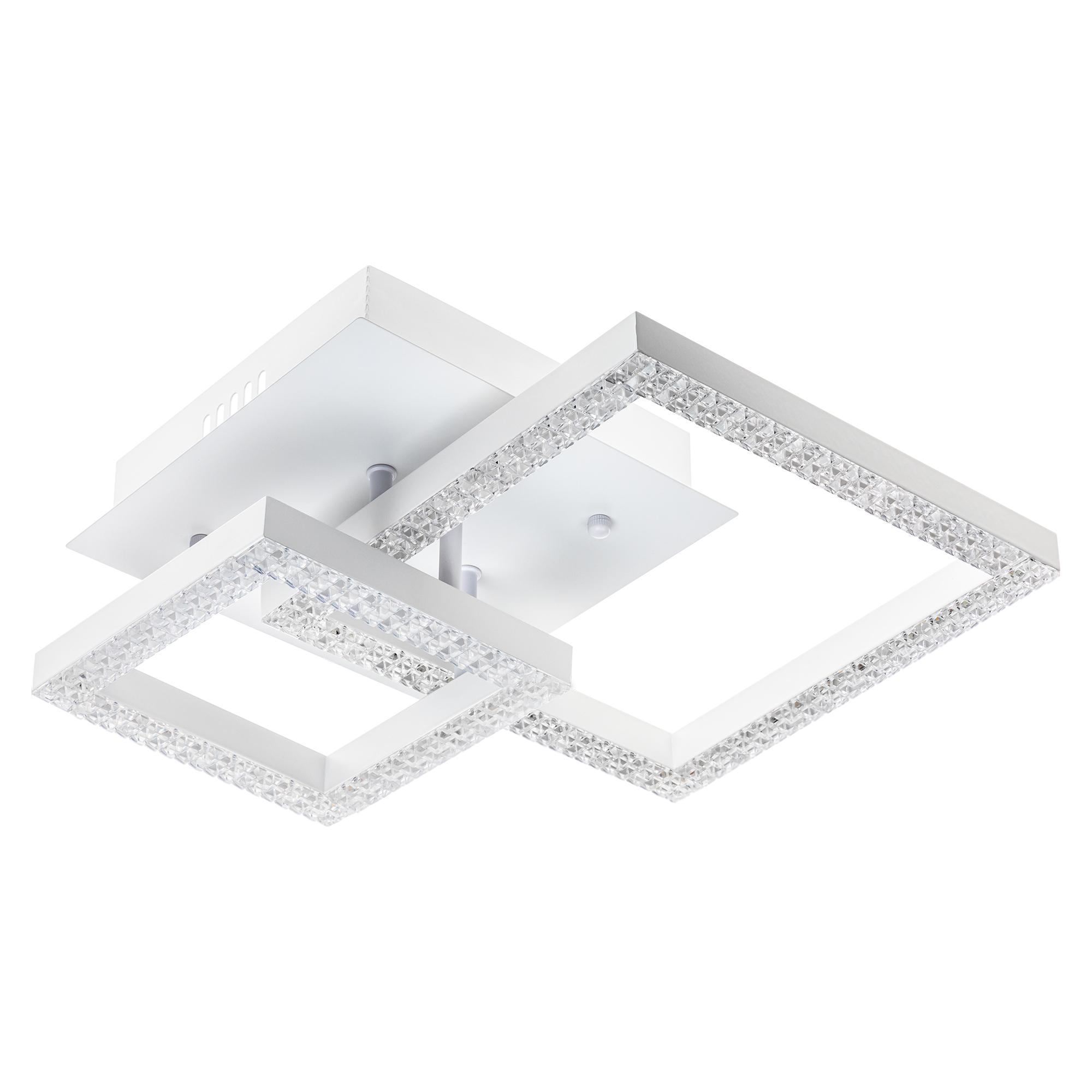 Люстра потолочная светодиодная диммируемая, SERENITA, с ДУ, 3 режима, 310x310x130мм, 60Вт, 2700К/4200К/6400К, 18м, белый