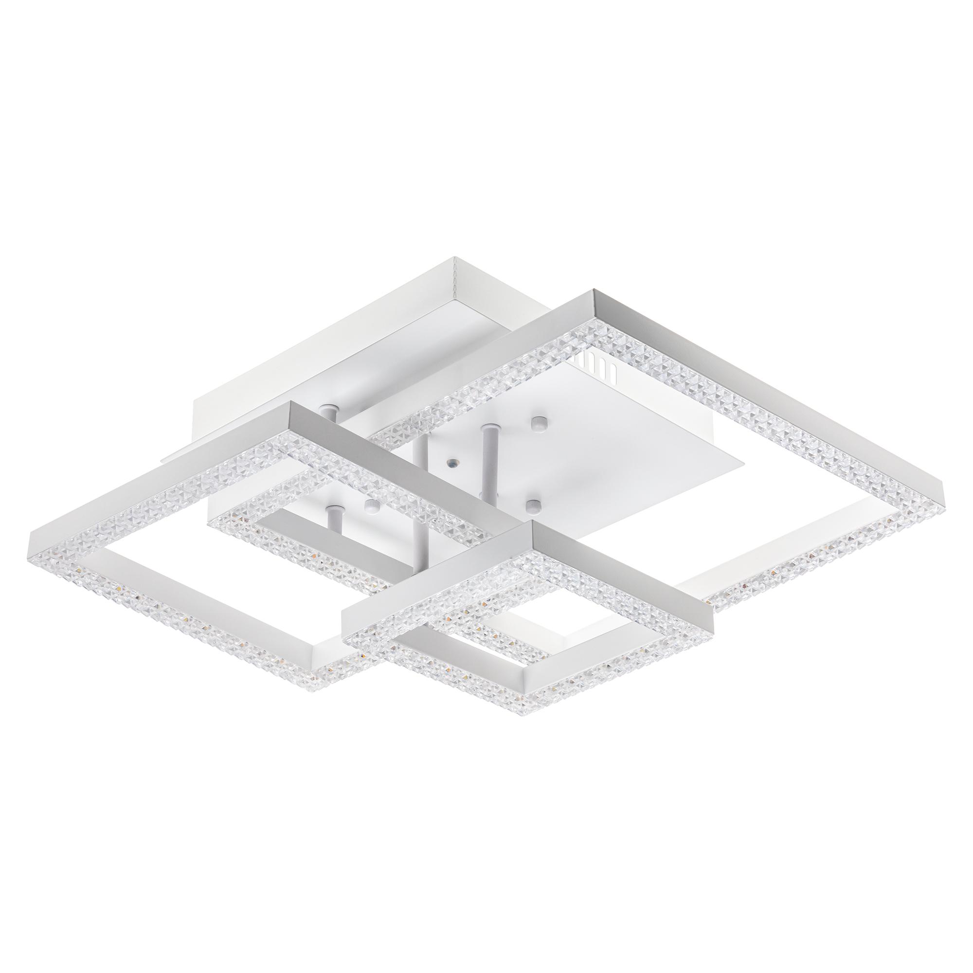 Люстра потолочная светодиодная диммируемая, SERENITA, с ДУ, 3 режима, 405х405х170мм, 108Вт, 2700К/4200К/6400К, 33м, белый