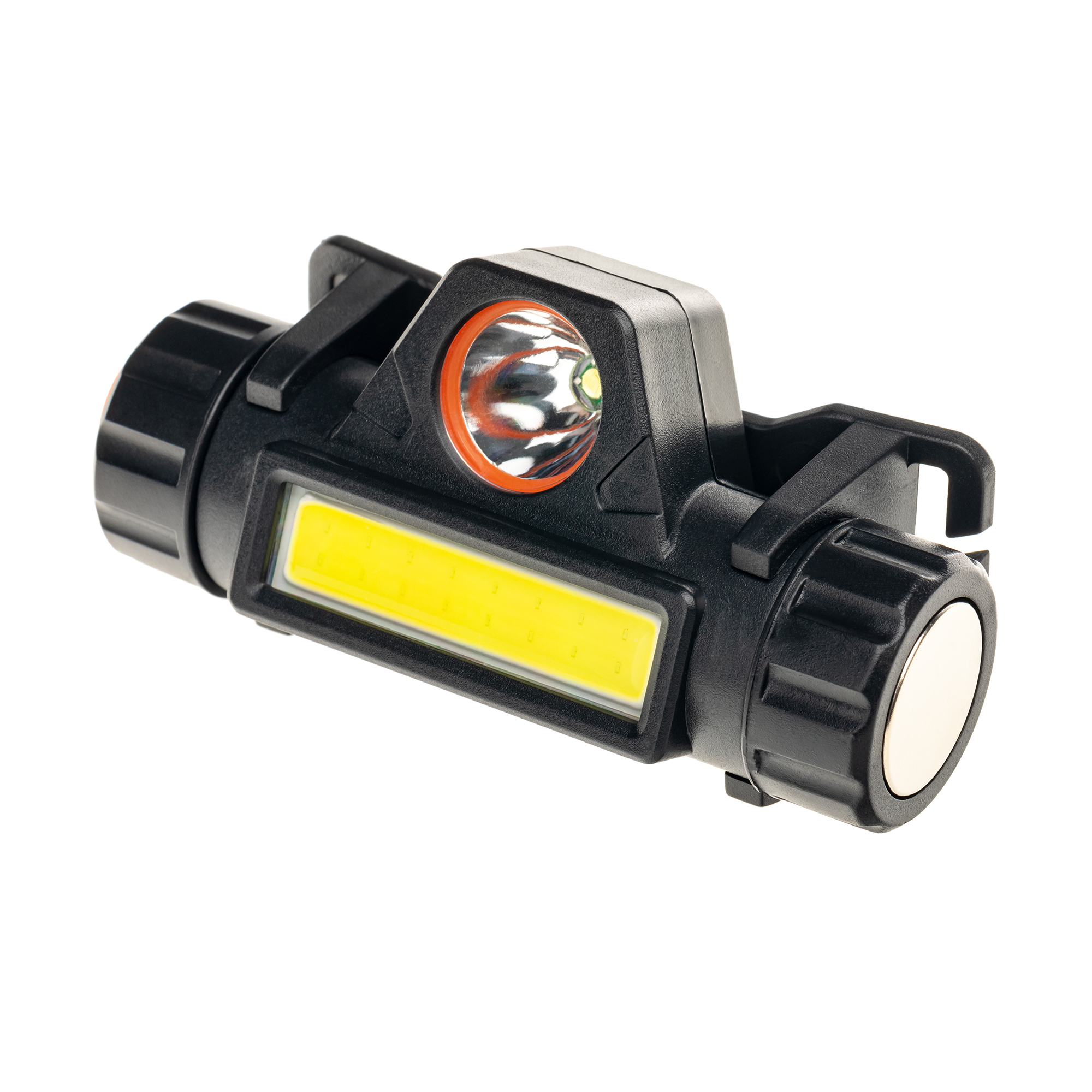 Фонарь налобный, аккумуляторный, LED COB, регулируемый ремень, магнит, 2 режима работы, 5Вт+3Вт, 1200 мАч, 210Лм, IP44