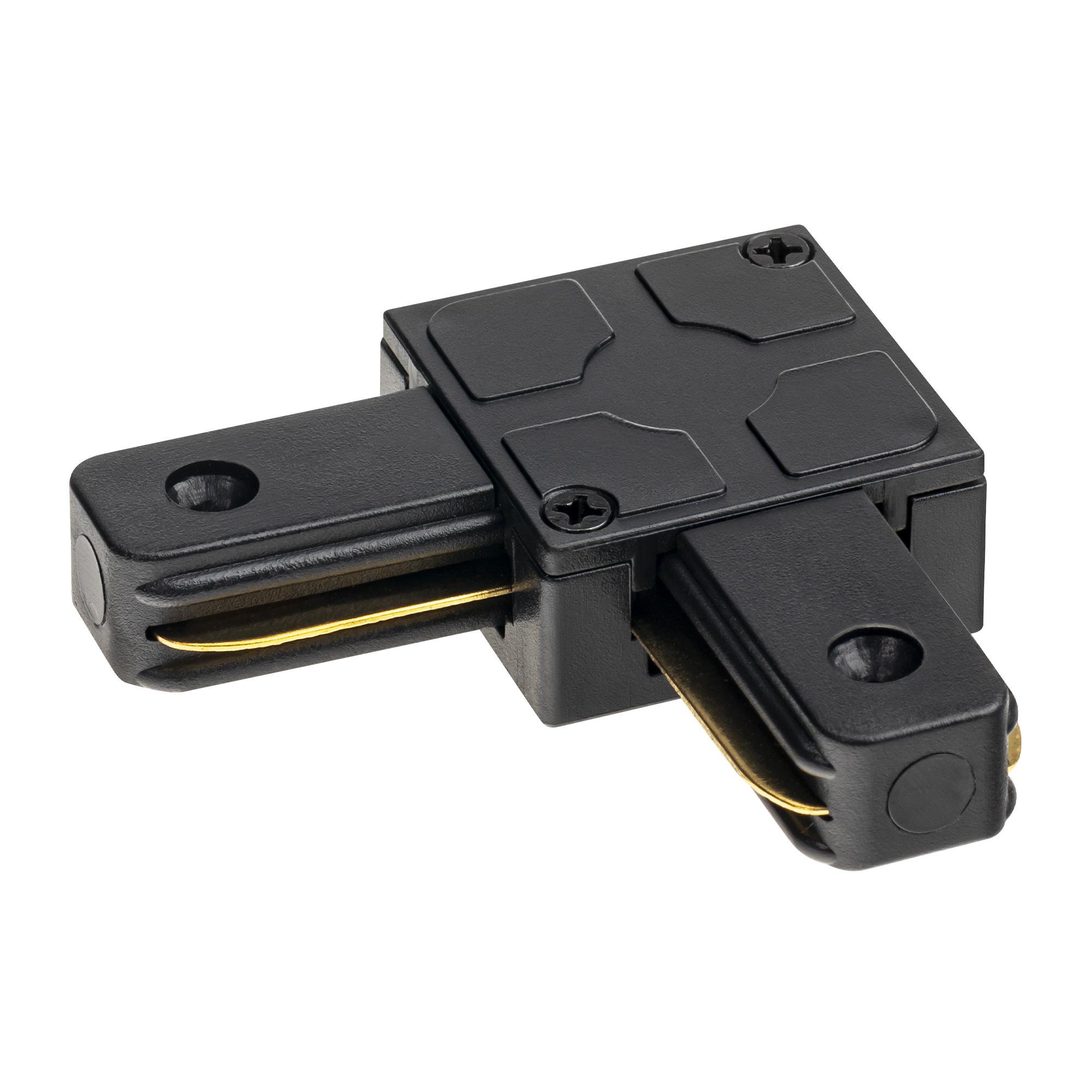 Коннектор трековый, для соединения шинопровода, L-образный, жесткий, ARTLINE, пластик/медь, черный