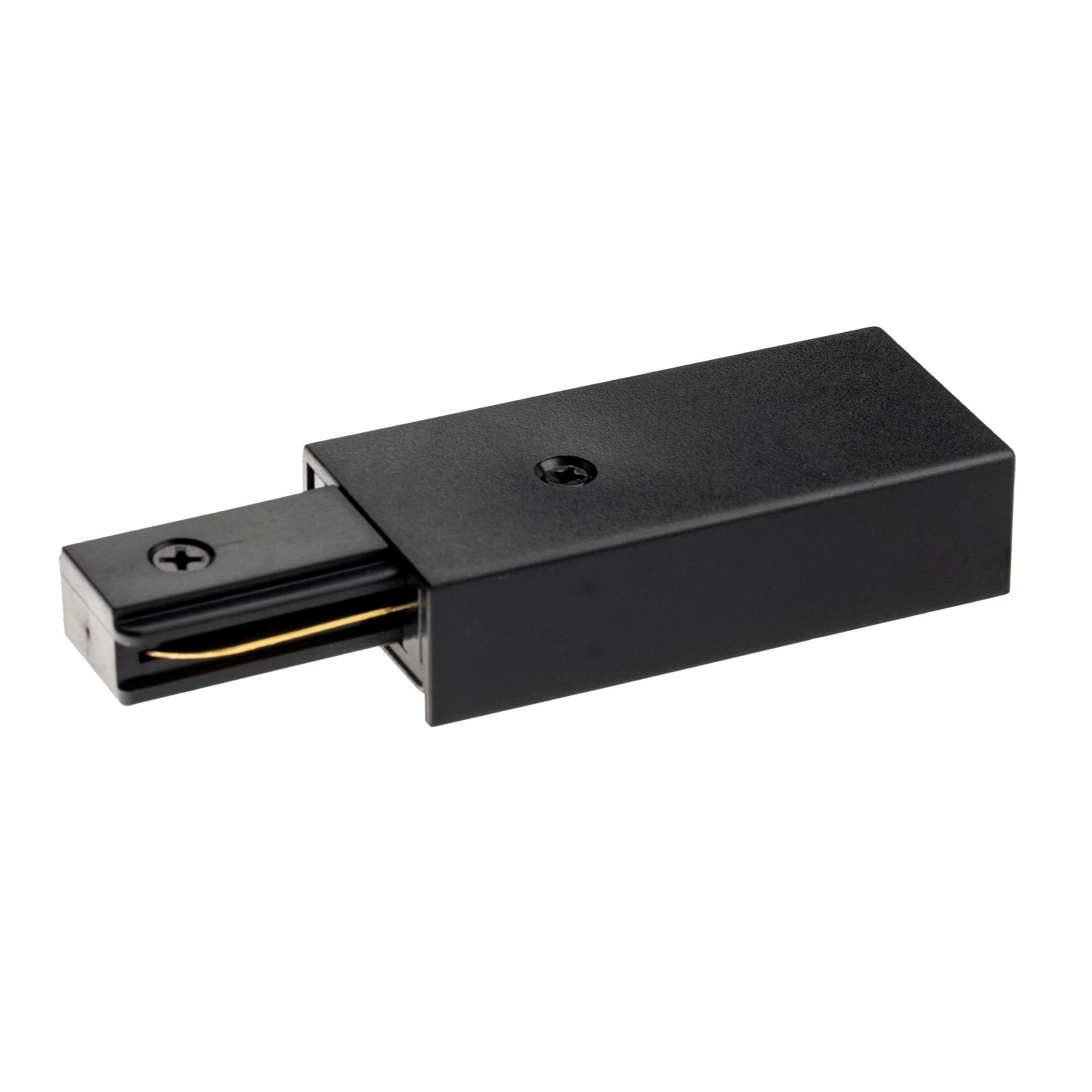 Коннектор питания для шинопровода, прямой, ARTLINE, пластик/медь, черный