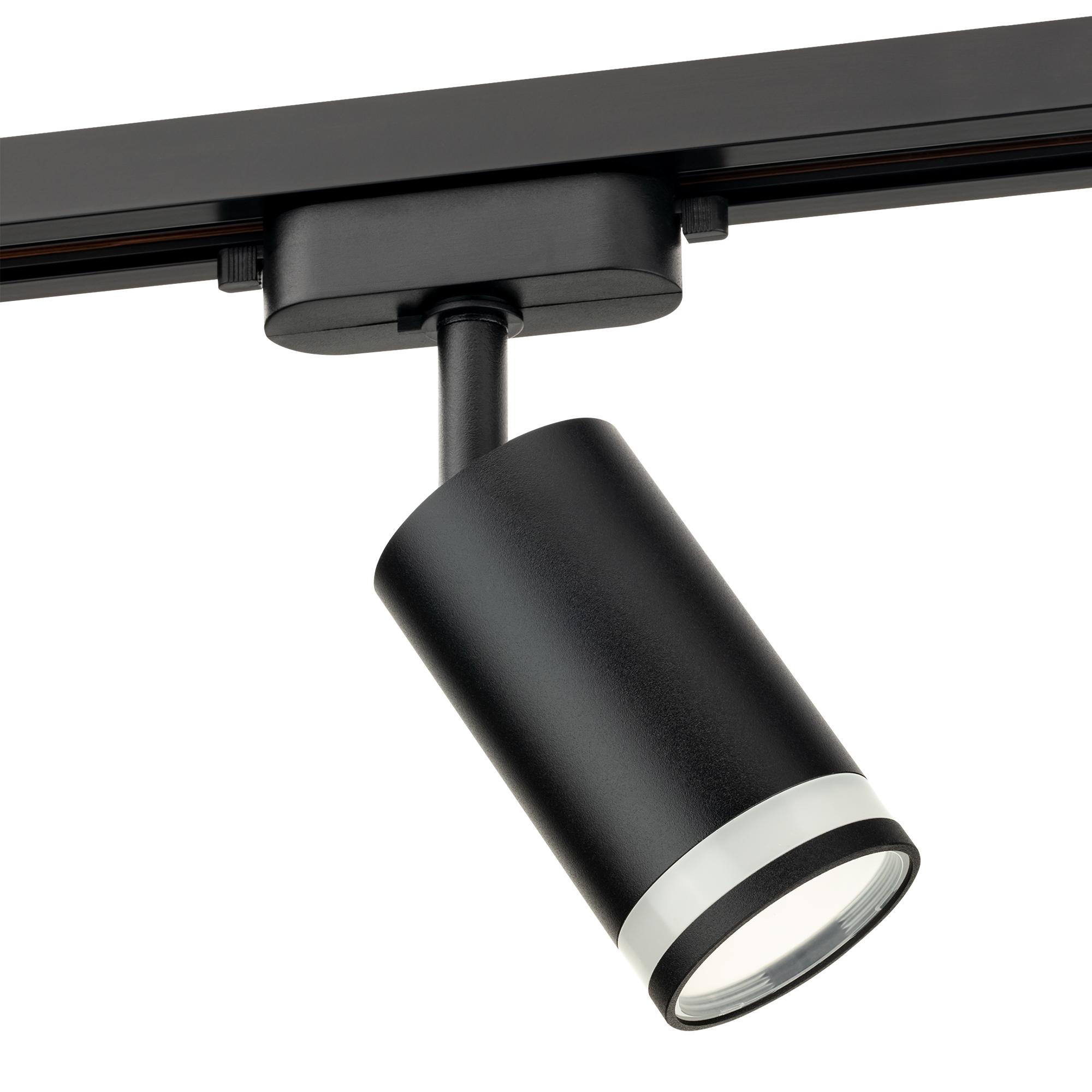 Светильник трековый, накладной, ARTLINE, поворотный, цилиндр, 55х55х100mm, GU10, 230В, алюминий/пластик, 4м, черный