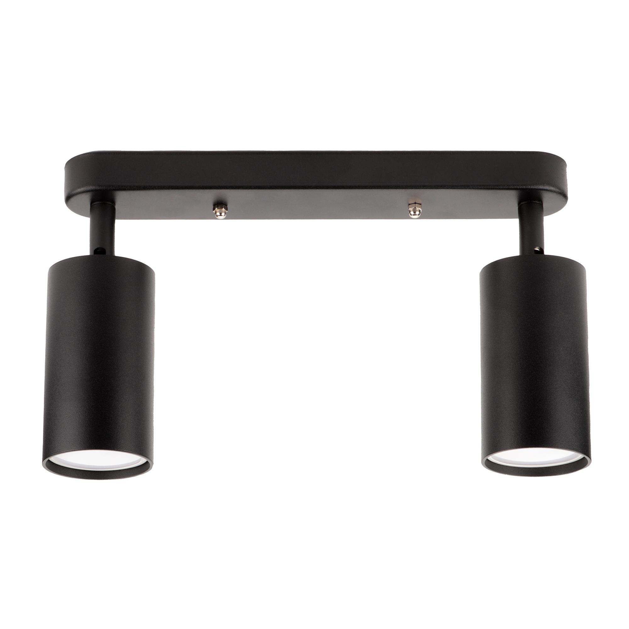 Светильник накладной, ARTON, поворотный, цилиндр, 260x55x160мм, 2хGU10, алюминий, черный