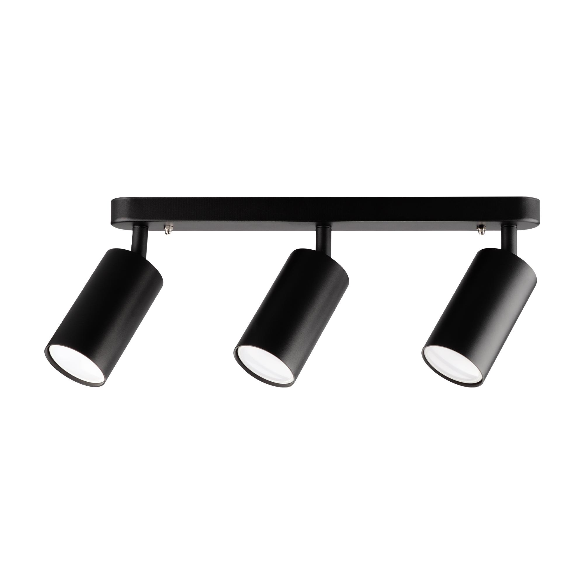 Светильник накладной, ARTON, поворотный, цилиндр, 350x55x160мм, 3хGU10, алюминий, черный