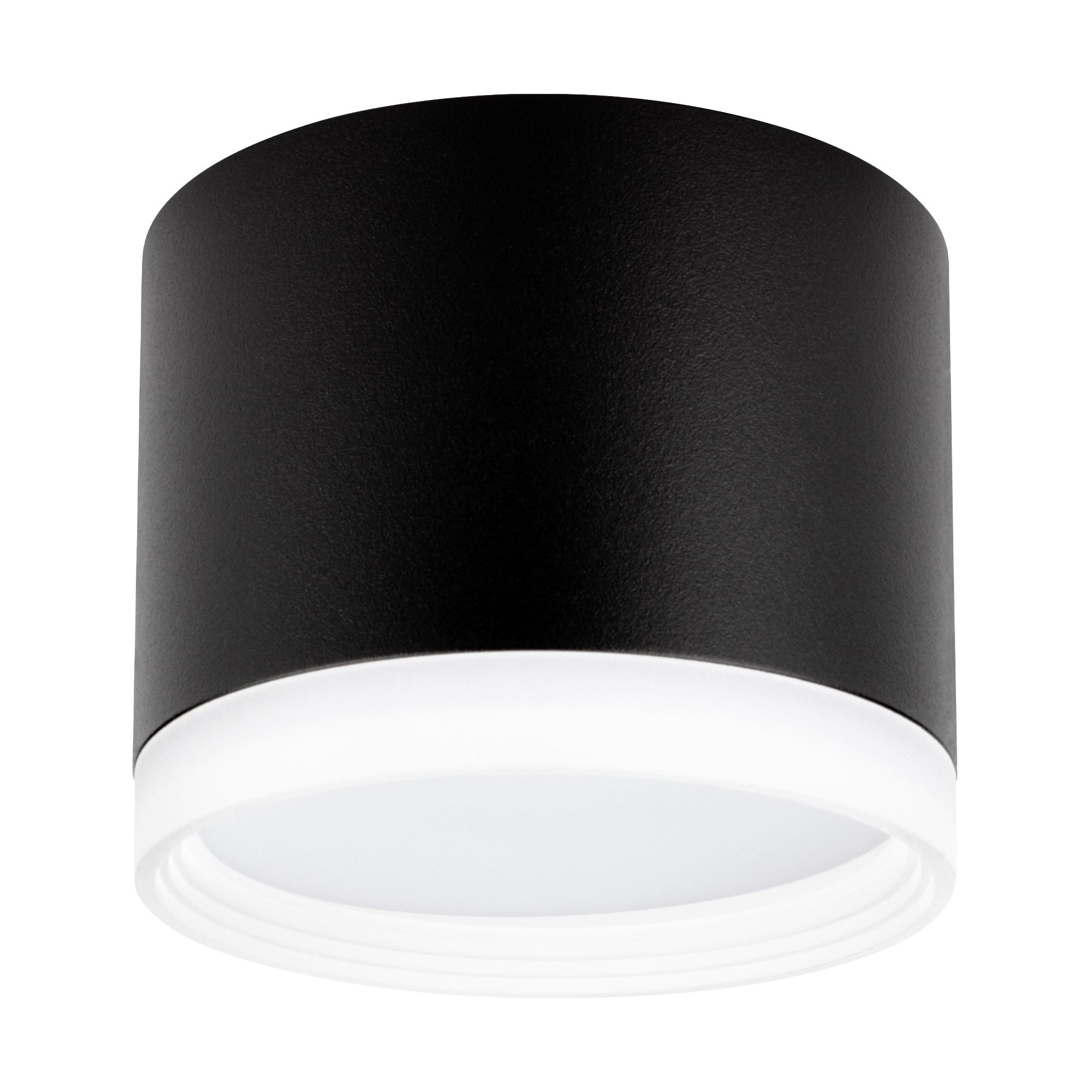 Светильник накладной, ARTON, цилиндр, 85х85х70мм, GX53, алюминий/стекло, черный