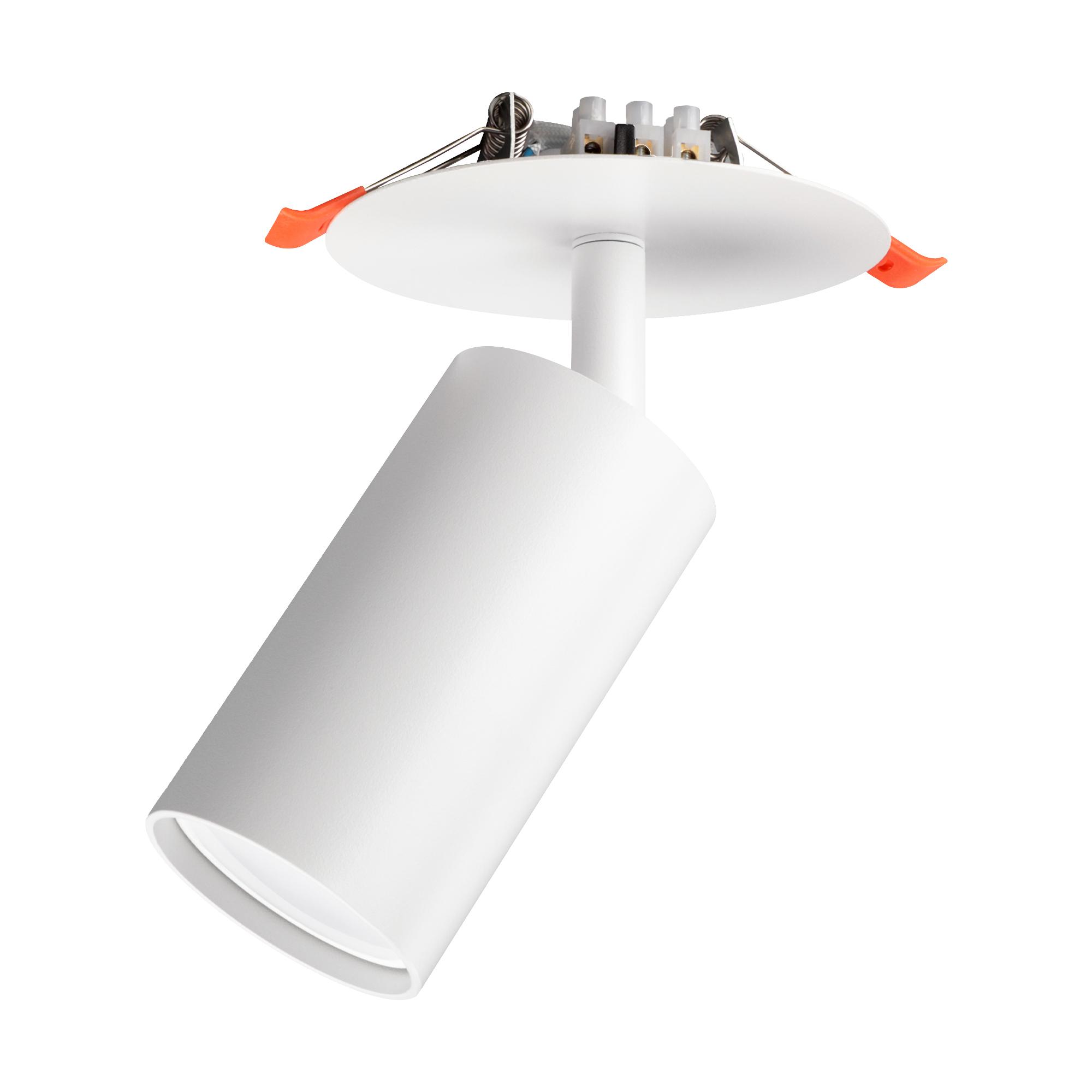 Светильник встраиваемый, ARTIN, поворотный, цилиндр, 55х55х100 мм, GU10, алюминий, белый