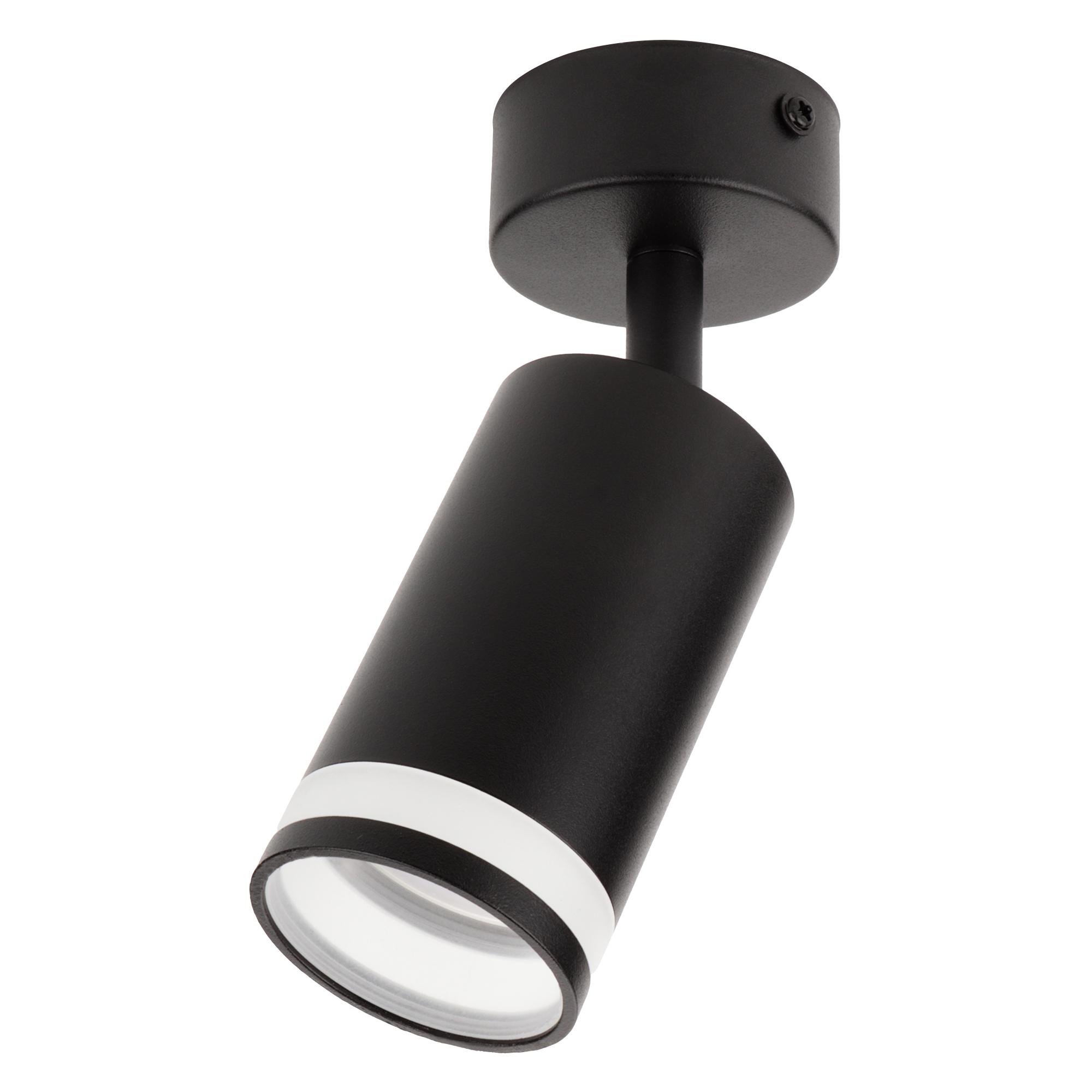 Светильник накладной, ARTON, поворотный, цилиндр, 55х55х100мм, GU10, алюминий/стекло, черный