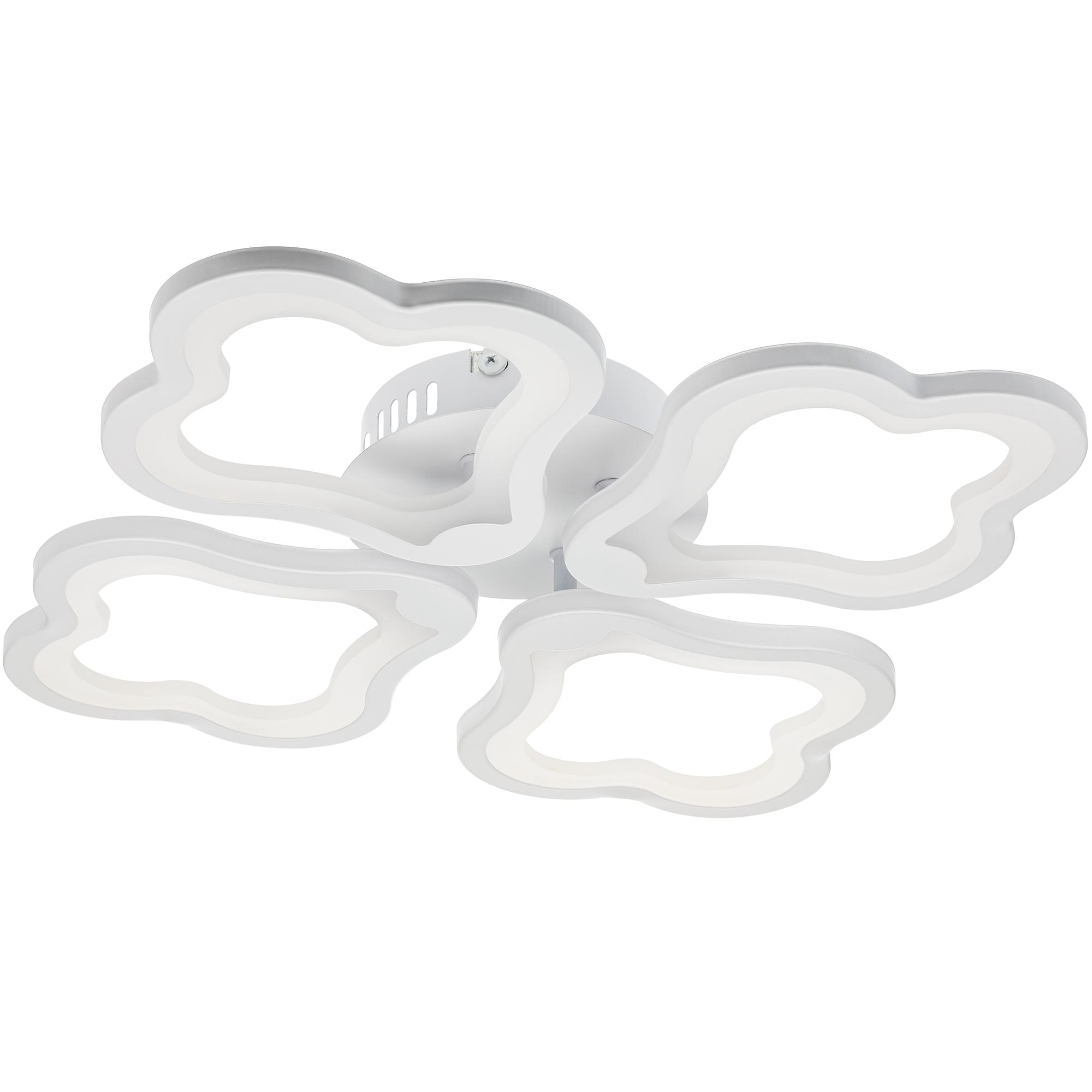 Люстра потолочная светодиодная, CARINO, 380x380x67мм, 62Вт, 2700К/4200К/6500К, 32м?, белый