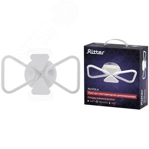 Люстра потолочная светодиодная диммируемая, NUVOLA, с ДУ, 3 режима, 500х335х100мм, 72Вт, 2700К/4200К/6400К, 22м, белый - фото 2