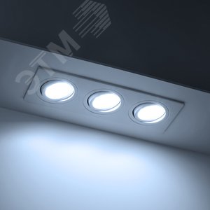 Светильник встраиваемый, ARTIN, прямоугольник, 260х94х25мм, монтажное отверстие 75х230мм, 3х GU5.3, алюминий, белый - фото 2