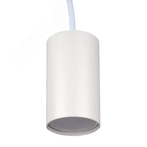Светильник подвесной, ARTON, цилиндр, провод 1м, 55х55х100мм, GU10, алюминий, белый - фото 1