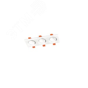 Светильник встраиваемый, ARTIN, прямоугольник, 260х94х25мм, монтажное отверстие 75х230мм, 3х GU5.3, алюминий, белый - фото 1