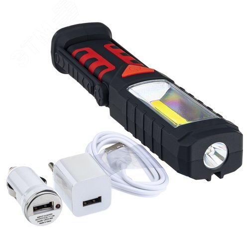 Фонарь ручной, аккумуляторныйуляторный, поворотный механизм, встроенный магнит, функция Powerbank, 3 режима работы, 5Вт+1Вт, Li-Ion 2000 мАч, IP44 - фото 6