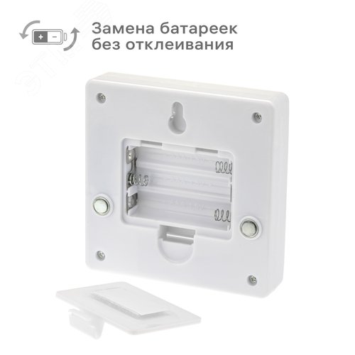 Фонарь-подсветка, настенный, на батарейках, PUSHLIGHT, самоклеящийся, замена батареек без отклеивания, диодный, 3Вт, 3хААА - фото 3