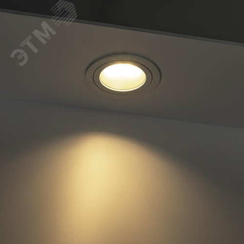 Светильник встраиваемый, ARTIN, скрытая лампа, круг, 92х92х40мм, монтажное отверстие 80х80мм, GU5.3, алюминий, белый - фото 6