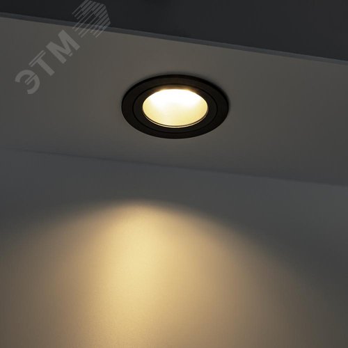 Светильник встраиваемый, ARTIN, скрытая лампа, круг, 92х92х40мм, монтажное отверстие 80х80мм, GU5.3, алюминий, черный - фото 4