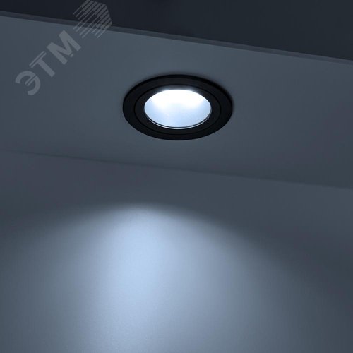 Светильник встраиваемый, ARTIN, скрытая лампа, круг, 92х92х40мм, монтажное отверстие 80х80мм, GU5.3, алюминий, черный - фото 5