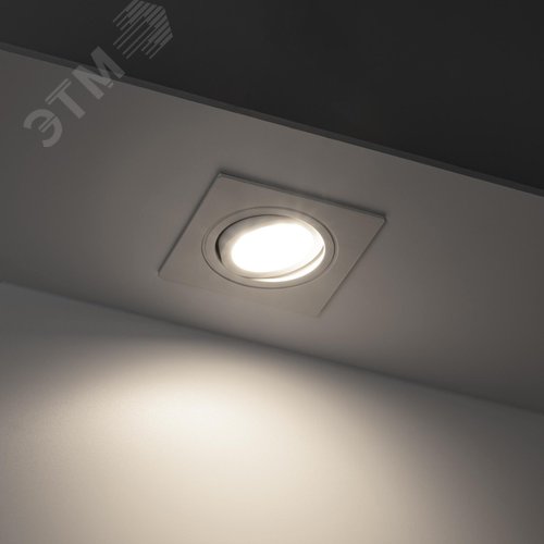 Светильник встраиваемый, ARTIN, квадрат, 94х94х25мм, монтажное отверстие 75х75мм, GU5.3, алюминий, белый - фото 3