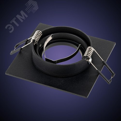 Светильник встраиваемый, ARTIN, квадрат, 94х94х25мм, монтажное отверстие 75х75мм, GU5.3, алюминий, черный - фото 4