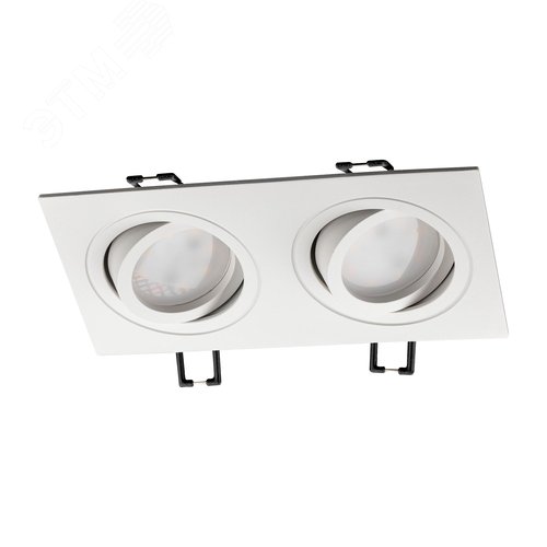 Светильник встраиваемый, ARTIN, прямоугольник, 175х94х25мм, монтажное отверстие 75х150мм, 2хGU5.3, алюминий, белый - фото 1