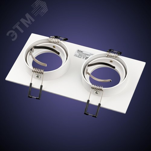 Светильник встраиваемый, ARTIN, прямоугольник, 175х94х25мм, монтажное отверстие 75х150мм, 2хGU5.3, алюминий, белый - фото 5