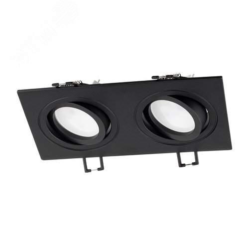 Светильник встраиваемый, ARTIN, прямоугольник, 175х94х25мм, монтажное отверстие 75х150мм, 2хGU5.3, алюминий, черный - фото 1