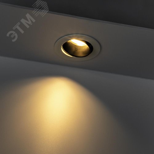 Светильник встраиваемый, ARTIN, скрытая лампа, круг, 90х90х30мм, монтажное отверстие 75х75мм, GU5.3, алюминий, белый - фото 2