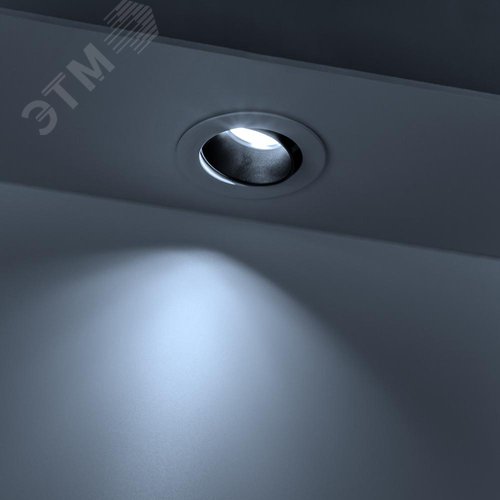 Светильник встраиваемый, ARTIN, скрытая лампа, круг, 90х90х30мм, монтажное отверстие 75х75мм, GU5.3, алюминий, белый - фото 3