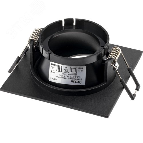 Светильник встраиваемый, ARTIN, квадрат, 87х87х38мм, монтажное отверстие 75х75мм, GU5.3, алюминий, черный, 51434 3, Ritter - фото 6